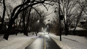 photograph of Somerville Community Path, after the storm of 2/6/2025